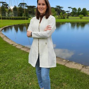 Jaleco em Oxford amarelo claro