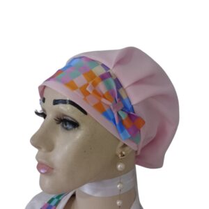 Touca em Oxford Rosa  Ref.2030