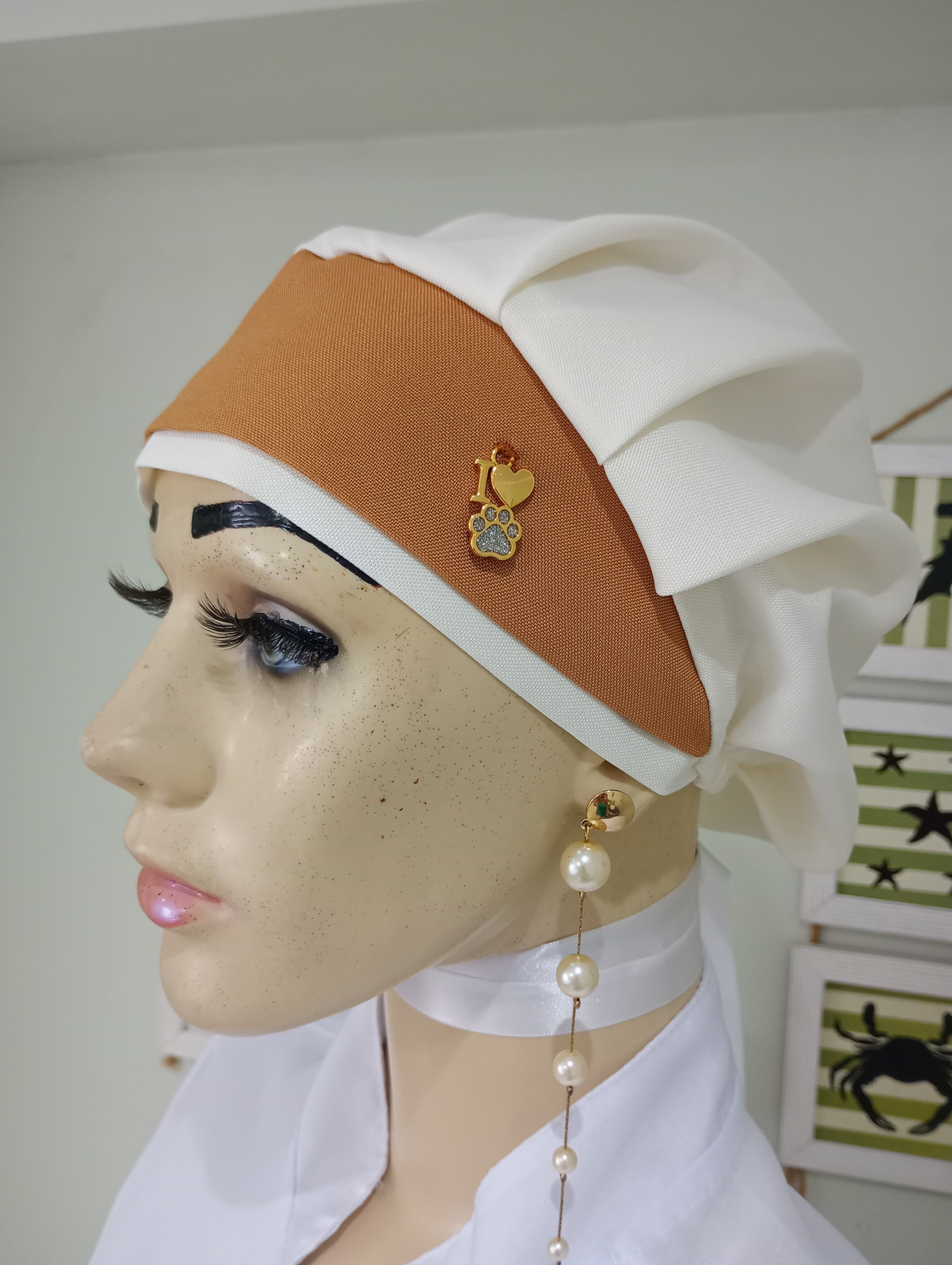 Touca Creme em oxford ref. 2042