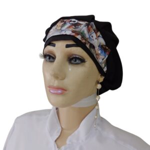 Touca Preta em oxford ref. 2046